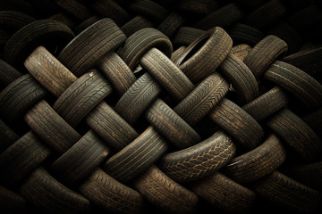 Pattern of stacked tyres