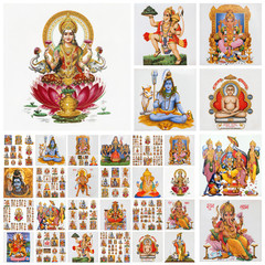 collage  with hindu gods