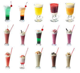 Set of cocktails. isolated on white background