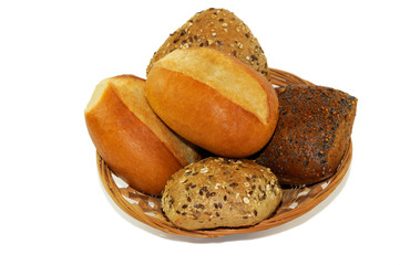 Korb mit Brötchen