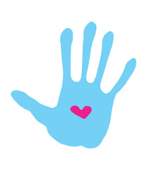 handprint with heart