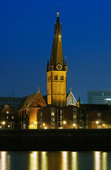 Dusseldorf, Evening view on Basilica of St. Lambertus