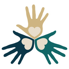Loving hand trio vector.
