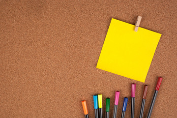 Yellow note paper message label business