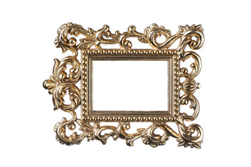 Vintage gold frame with clipping path