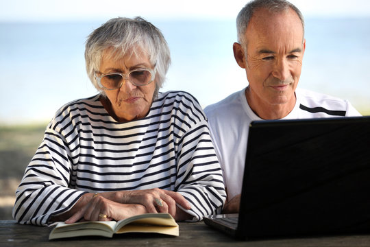 senior couple on vacation