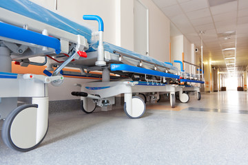 corridor in hospital with  trolly