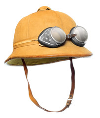 Retro cork helmet for tropical destinations.