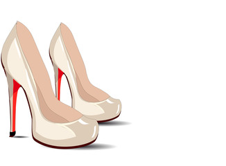 Naklejka premium woman shoes isolated on a white background
