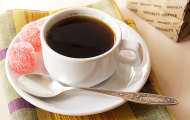 white cup of coffee on the table