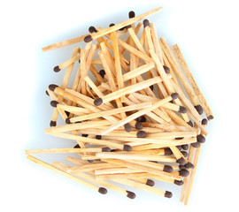 pile of matches isolated on white