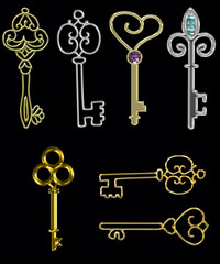 Skeleton Keys Silhouette