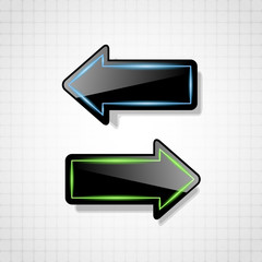 Futuristic black glossy arrows