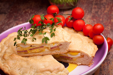 Stuffed Pie And Cherry Tomatoes