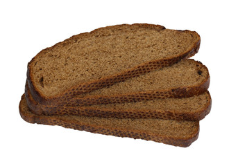 rye bread isolated on white background