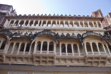 Naklejka premium Palace in Meherangarh Fort in Jodhpur, Rajasthan, India