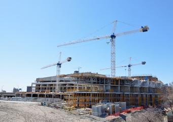 Fototapeta premium construction site with cranes