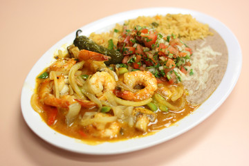 Delicious camarones rancheros at a Mexican restaurant. © Peter Kim