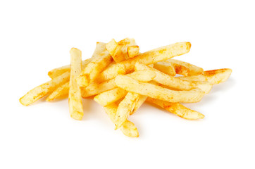 french fries on a white background