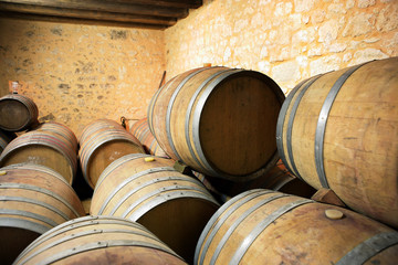 Wine barrels - obrazy, fototapety, plakaty