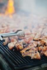 Barbecue with chicken  grill