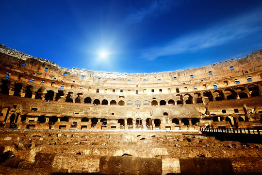 Fototapeta inside of Colosseum in Rome, Italy