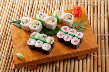 Japanese sushi  Roll made of Smoked fish