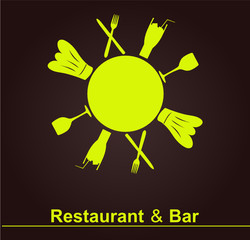 menu restaurant et bar cercle jaune