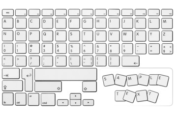Cropped keyboard keys