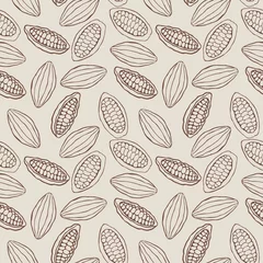 Fotobehang seamless cacao pod pattern © tets