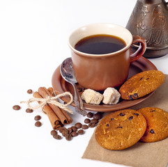 coffee cup and beans background