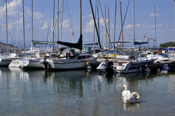 Obraz premium Port of Thonon les Bains in France