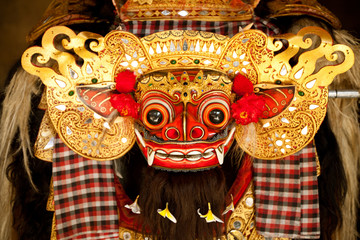 Close up of Barong, of Classic national Balinese dance Barong.