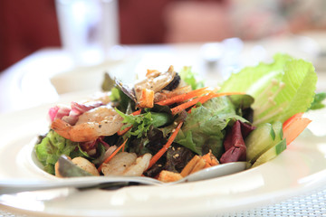 Seafood salad with Japanese sauce