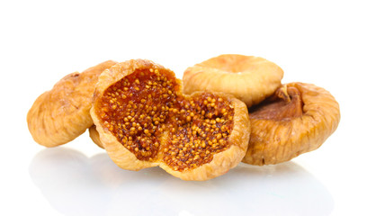 delicious dried figs isolated on white