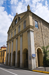 Obraz premium Sanctuary of Madonna dell'Aiuto. Bobbio. Emilia-Romagna. Italy.