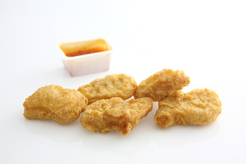 chicken nugget in white background