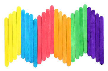 blank colorful wood ice-cream stick
