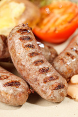 sausages with grilled vegetables