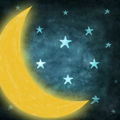 Foto auf Acrylglas Mond und Sterne © MR.LIGHTMAN