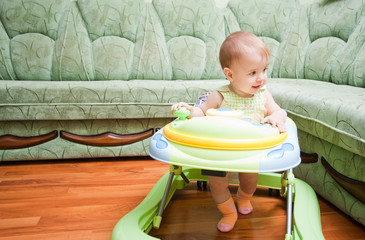 baby in the baby walker