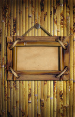 Frame on the bamboo wall