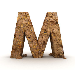 3D Letter of Stone Alphabet Isolated