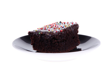 sweet food : black chocolate cake