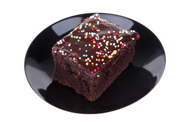 sweet food : black chocolate cake