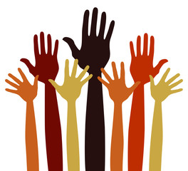 Volunteering or charitable hands vector.