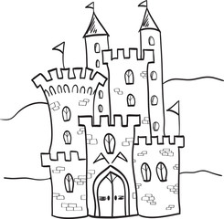 Fairytale castle kingdom cartoon style