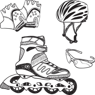 Roller skating equipment - doodle syle