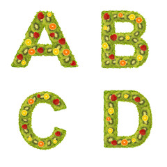 Alphabet from fruits