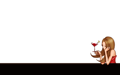 カクテルと女性